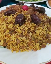 عدس پلو افطار شب پنجم ماه رمضان