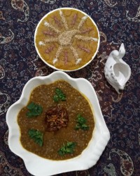 افطاری خوراک عدسی...وحلوای هل وزعفران
