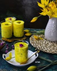 فرنی بستنی پسته و زعفران بدون ژلاتین