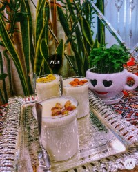 محلبی موز و پودرپوست پرتقال دسر ترکیه ای افطار رمضان الکریم