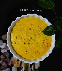 فرنی بستنی پسته و زعفران بدون ژلاتین