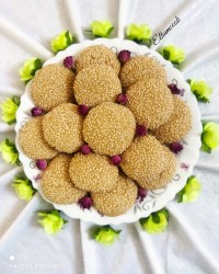 کلوچه کنجدی بدون فر