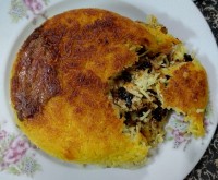 ته چین زرشک پلو با مرغ