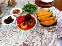 دلمه بادمجون و فلفل