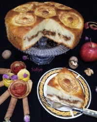 کیک اسلایسی سیب ودارچین وگردو