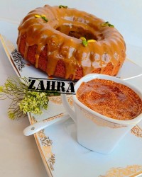 کیک نسکافه با سس نسکافه و قهوه دالگونا