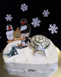 کیک زمستانی (پینگو پینگو) مینی کیک ساده