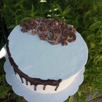 کیک با تزئین گاناش