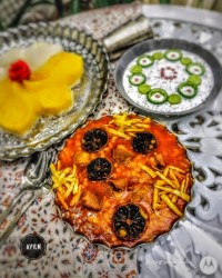 خورشت قیمه با پلو ماست خیار