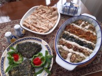 کشک بادمجان و کوکو سبزی با پونه