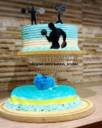 کیک اسفنجی تم بدنسازی استقلالی ژله