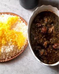 خورشت الو اسفناج