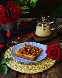 اسنک کره بادام زمینی و سیب