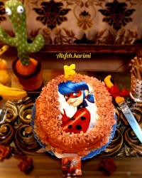 تولد دختر عزیزم،به سفارش خودش براش کیک دختر کفشدوزکی درست کردم.