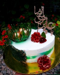کیک مدرن تولد امام رضا جانمون مبارک