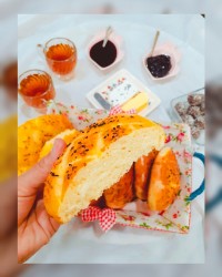 نان شیر قرار گروهی (آشپزی با عشق❤)