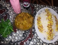 چلو گوشت زعفرانی