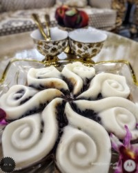 پودینگ شکلات تلخ با بستنی وانیلی