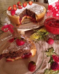 کروستات شکلات و توت فرنگی