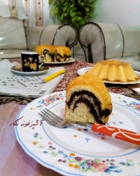 کیک دو رنگ (زبرا کیک)