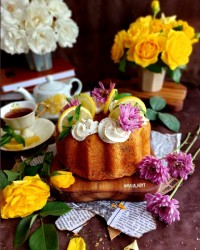 کیک لیمو با خرفه