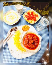 چلو گوشت قرار گروهی (آشپزی با عشق ❤)