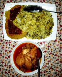 باقالی پلو مرغ ناهار جاتون سبز دوستان گرامی