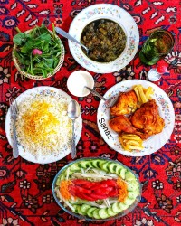 چلومرغ و خورش کرفس