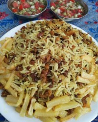 عدس پلو با سویا