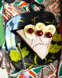 چیز کیک شکلاتی با کیک دوبل