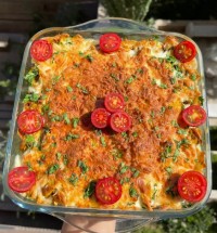 گراتن سیب زمینی با مرغ وسبزیجات