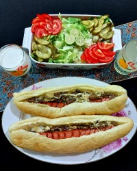 هات داگ قارچ و پنیر