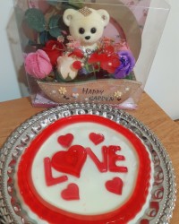 ژله ی شیر با طرح L♡VE