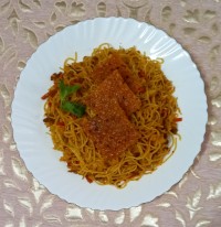 ماکارونی با ته دیگ نون لواش