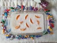 دسر ژله آلوورا و خامه زده شده پرتغالی ورق بزنید لطفاً.