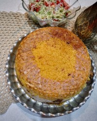 ته چین هویج و لوبیا سبز