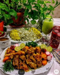 چلو ماهیچه زعفرانی