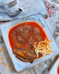 قیمه بادمجان با گوشت قلقلی