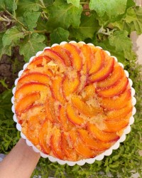 کیک آپساید داون کیک برگردان شلیل