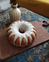 کیک نارگیلی با سس نارگیل