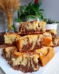 کیک دورنگ در توستر