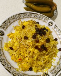 رشته پلو با مرغ