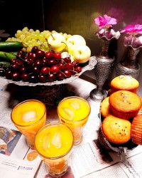 آب انبه و کیک یزدی♡