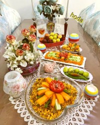 میز ناهار (لوبیا پلو)
