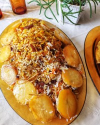 رشته پلو با مرغ