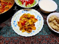 املت قارچ وسیب زمینی