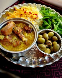 چلو گوشت زعفرانی