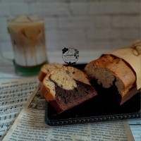 کیک دو رنگ نسکافه ای شکلاتی