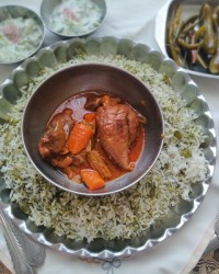 باقالی پلو با ماهیچه