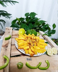 سیب زمینی سرخ کرده و میگو